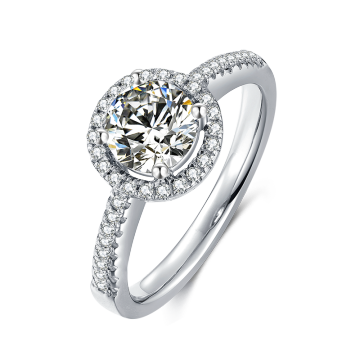Snowflake Mosang Stone Ring 925 Sterling Silver Classic Six Claw Mosang Diamond Ring